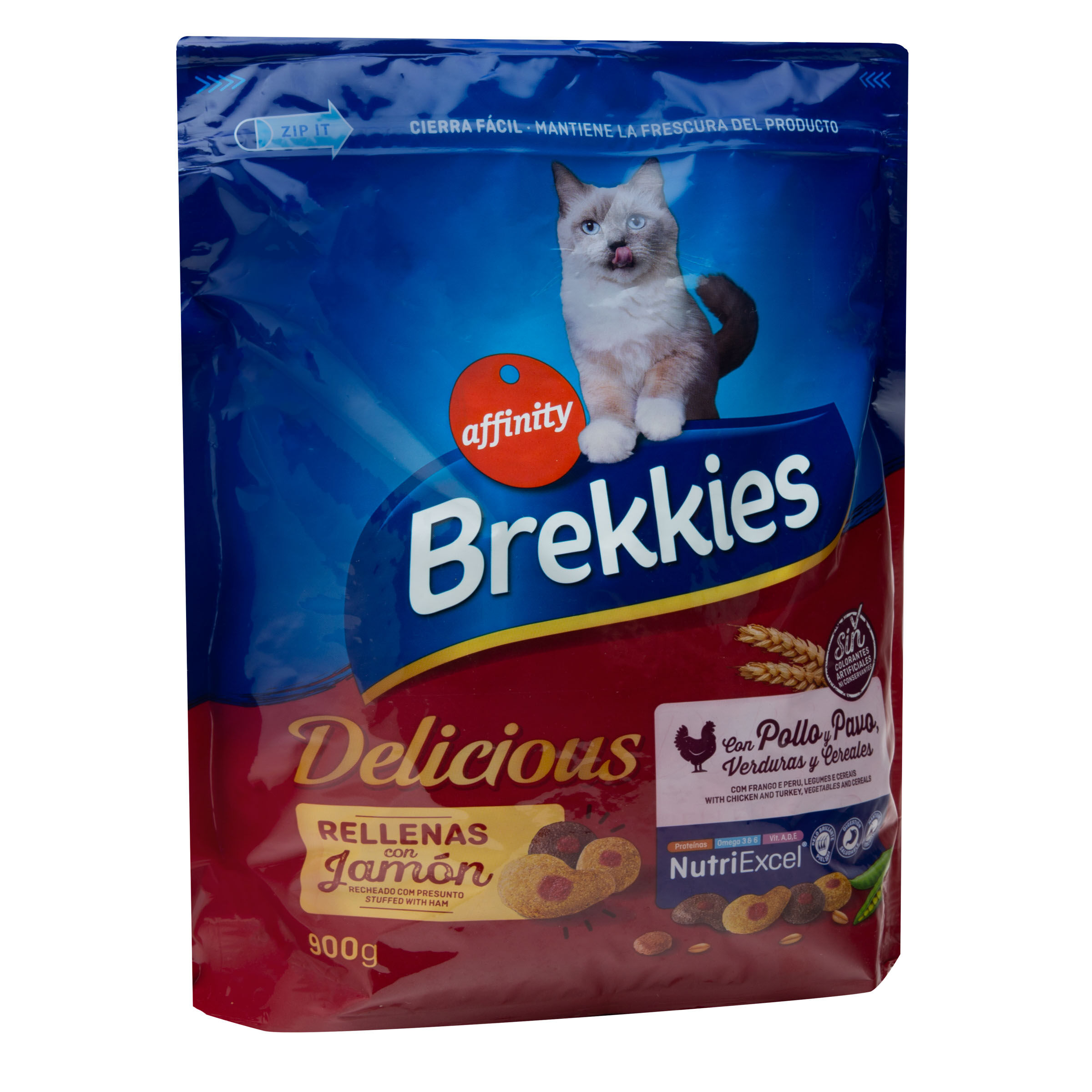 Pienso gato Brekkies Deliciuos 900g