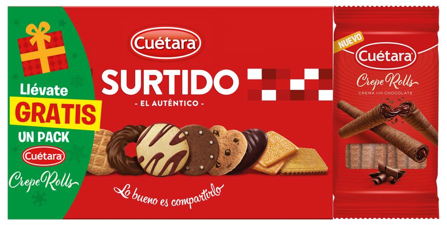 Galletas surtido Cuétara 420g + crepe rolls