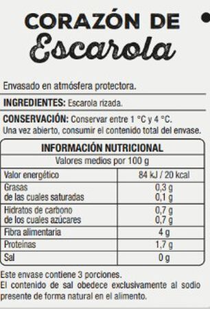 Ensalada coraz&oacute;n de escarola Alipende 150g