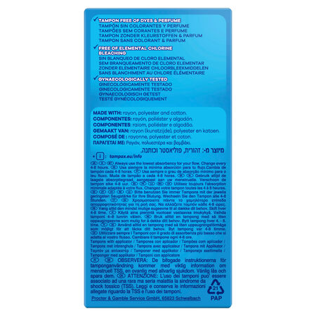 Tampón con aplicador Tampax Pearl 24 uds super plus