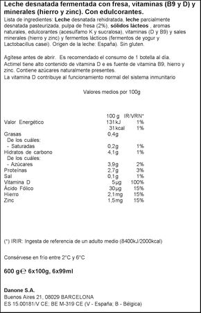 Actimel 0% MG pack 6 sabor fresa