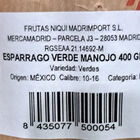 Espárrago verde manojo 400g