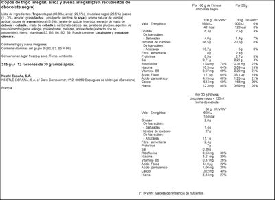 Cereales integrales chocolate negro nestl&eacute; 375g