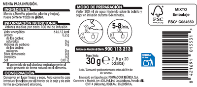 Infusi&oacute;n Alipende 20u menta-poleo