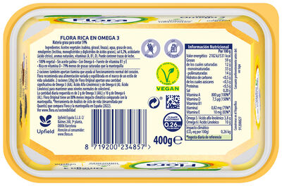 Materia grasa vegetal para untar Flora 400g