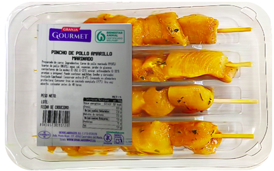 Pincho de pollo amarillo marinado Granja Gourmet 320g