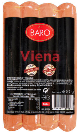 Salchicha viena Baro 400gr