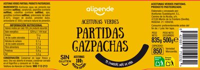 Aceitunas verdes gazpacha Alipende 500g