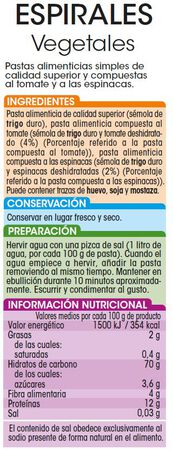 Espirales Alipende 500g con vegetales