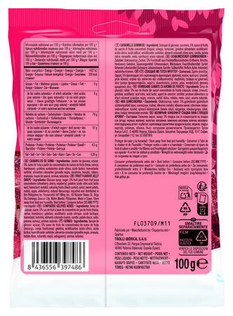 Golosina sin gluten con sabor a frutas rojas Trolli 100g