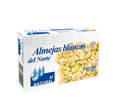 Almejas blancas del norte al natural Tres Gotas 63g 65/100
