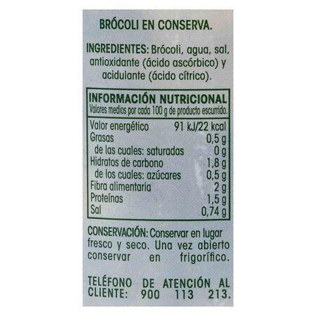 Brócoli sin gluten Alipende tarro de cristal 400g
