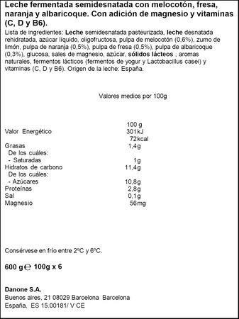 Actimel naranja multifrutas pack 6 100g x 6
