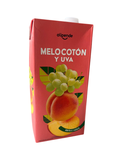 Zumo de melocot&oacute;n y uva Alipende brik 1l