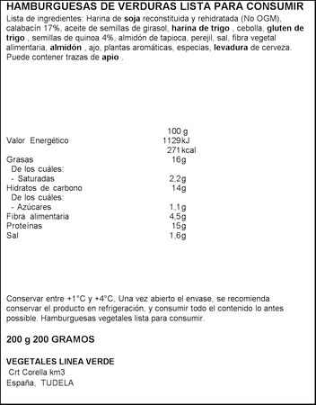 Hamburguesa vegetal Diquesí 200g quinoa y calabacín