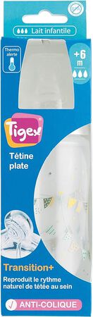 Biber&oacute;n silicona Tigex 300ml desde 6 meses