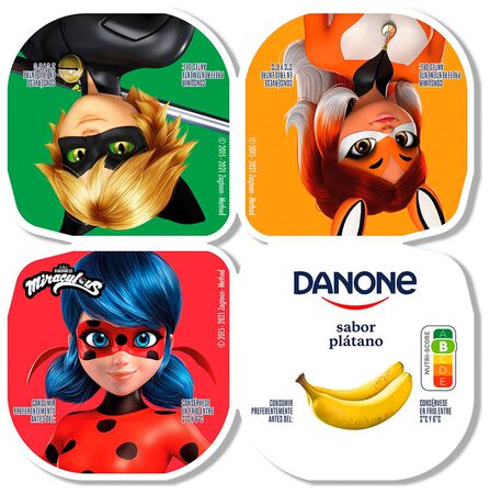 Yogur Danone pack 4 plátano