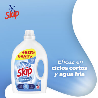 Detergente l&iacute;quido Skip Limpieza Profunda 35+18 lavados 50% GRATIS