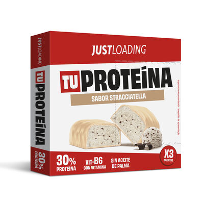 Barrita protéica stracciatella y chocolate blanco Just Loading 90g 3uds