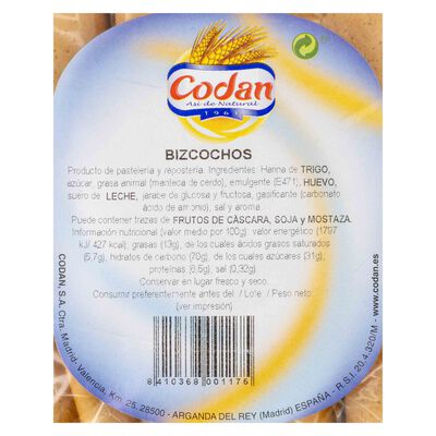 Bizcocho de an&iacute;s Codan 468g