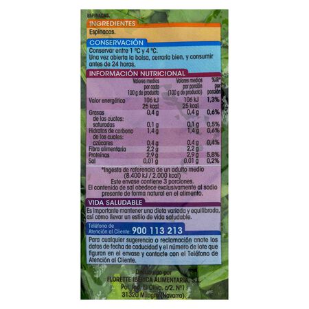 Espinaca bolsa Alipende 300g