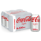 Refresco cola light Coca-Cola lata 33cl pack 9