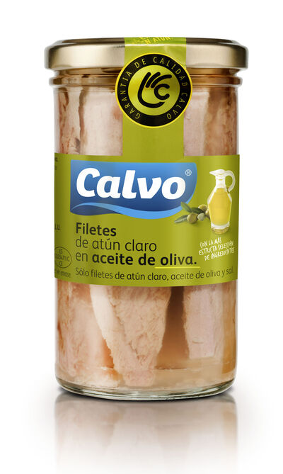 Atún claro en filetes con aceite de oliva Calvo 163g