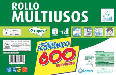 Papel de cocina Lanta 2 rollos fragancia limón