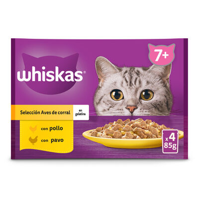 Comida para gatos con pollo y pavo Whiskas 4x85g