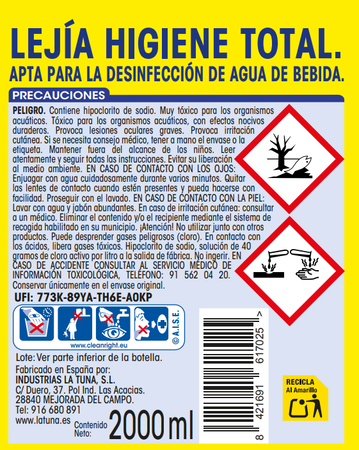 Lejía Lanta 5l higiene total