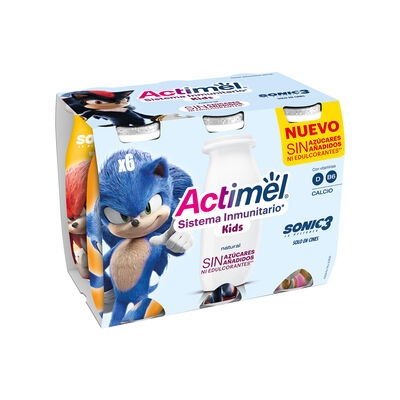 Actimel natural sin az&uacute;cares a&ntilde;adidos pack kids de 6x100g