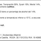 Vino tinto Castilla Finca Río Negro