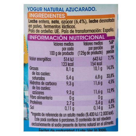 Yogur estilo griego Alipende pack 6 azucarado 750g