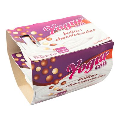 Yogur Alipende pack 2 con bolitas de chocolate