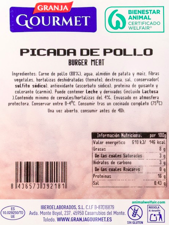 Preparado de carne picada de pollo 500g