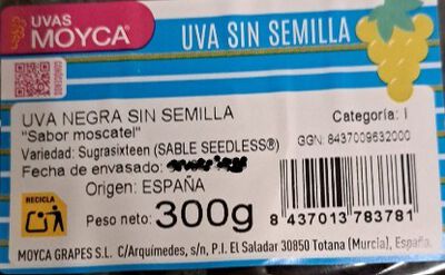 Uva Negra 300g sin semilla estilo moscatel