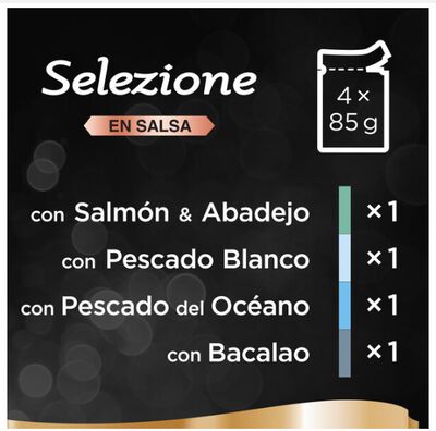 Sheba Selezione Comida H&uacute;meda para Gatos Selecci&oacute;n Pescados en Salsa Multipack 4x85g