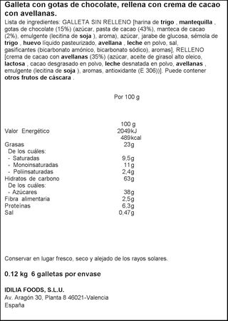 Galletas rellenas Nocilla 120g original