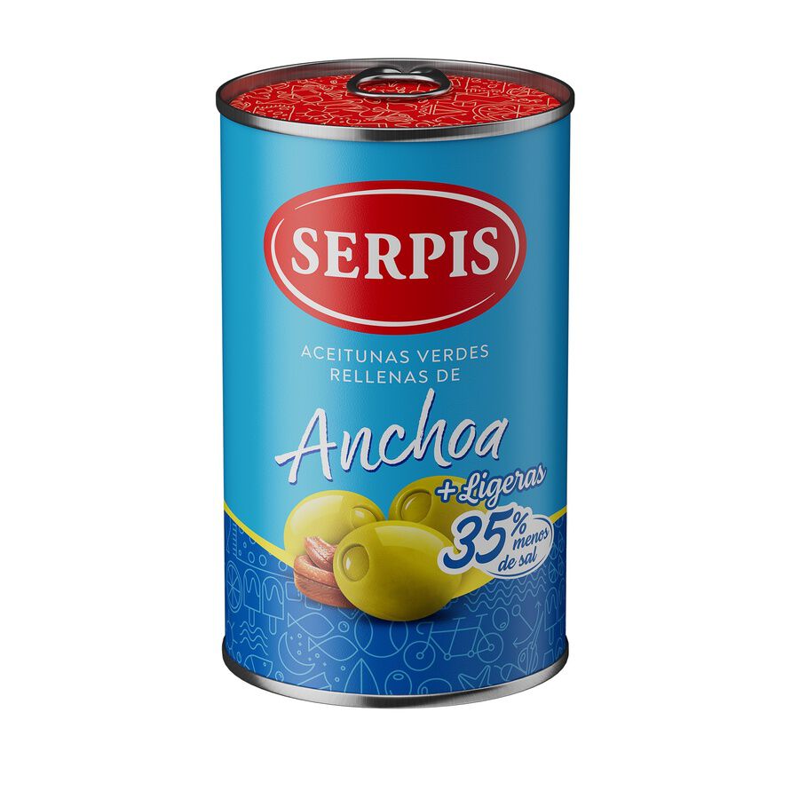 Aceituna ligera rellena de anchoa Serpis 130g