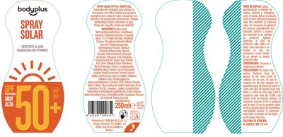 Crema solar pistola Bodyplus 250ml factor de protecci&oacute;n FP50