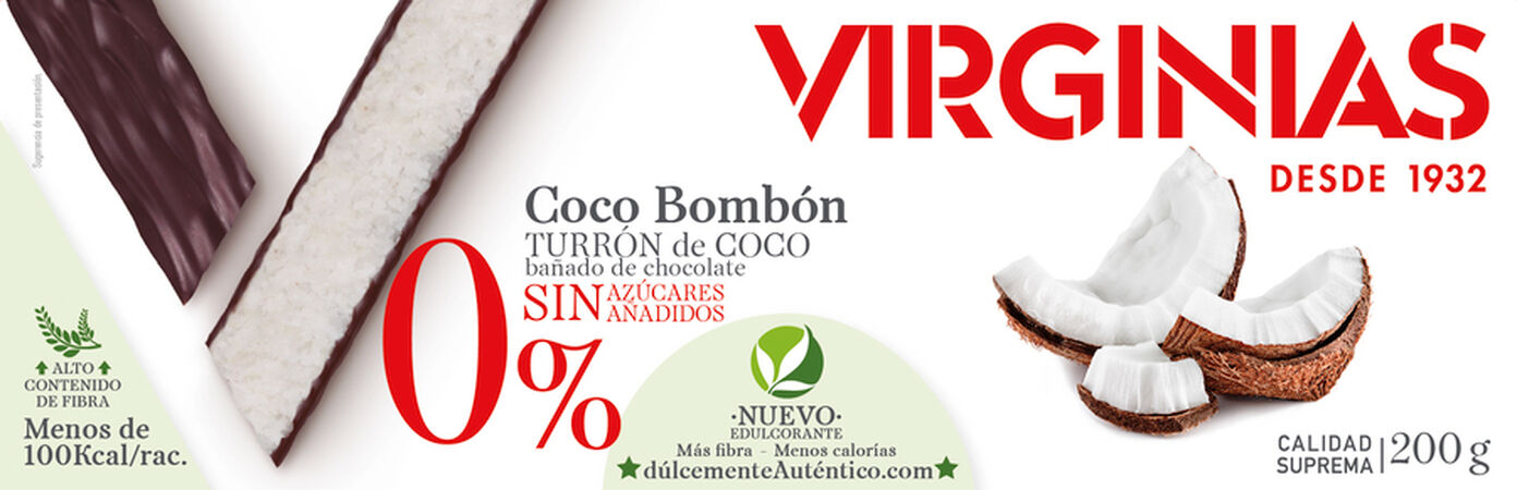 Turrón de coco bombón 0% Virginias 200g 