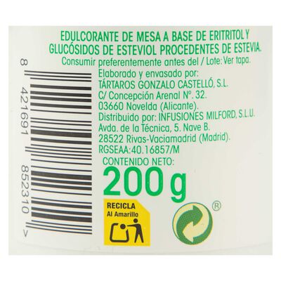 Edulcorante stevia granulada Alipende 200g