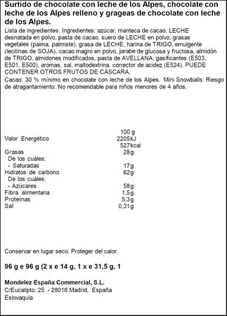 Chocolates surtidos Milka 96g + peluche navide&ntilde;o