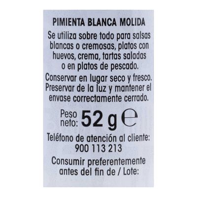 Pimenta blanca Alipende 52g molida