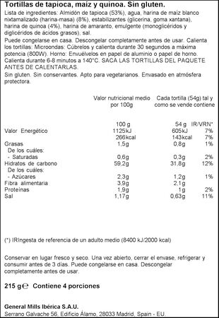 Tortilla wrap sin gluten Old el Paso 4 unidades