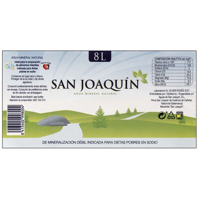 Agua San Joaquin 8L