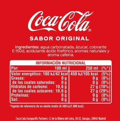 Refresco cola con sabor cl&aacute;sico Coca-Cola 1,25l pack 3 m&aacute;s 1 gratis