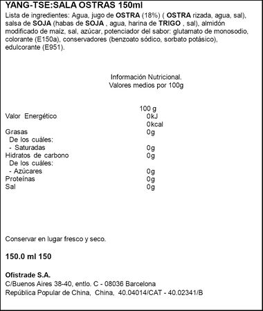 Salsa de ostras Yang Tse 150 ml