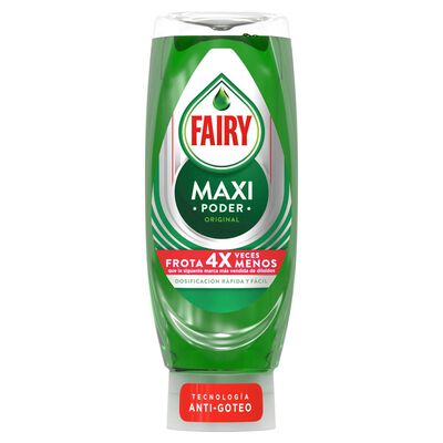 Lavavajillas Fairy 540ml maxi poder tecnología anti-goteo