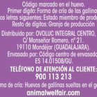 Huevos de gallinas sueltas en el gallinero Alipende 6u "clase l"